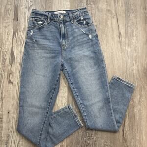 Abercrombie Jeans Curve Love Blue Tapered Womens Size 25 0 regular